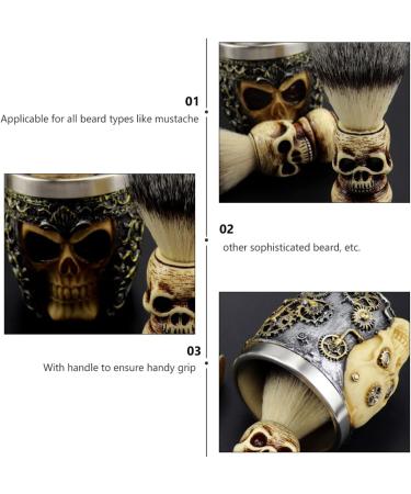 Fomiyes 2 Sets Decorative Shaving Cup & Brush - Professional Male Grooming Tool for Home Use | Razor & Soap Container - 9x7.2cm | Ideal for Beards & Foam - Buy Online on GoSupps.com