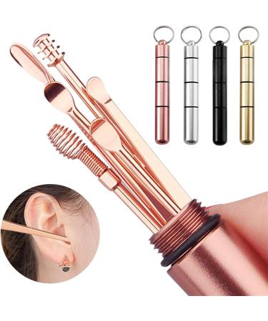 2sets Ear Wax Pickers Stainless Steel Spiral Earpick Wax Remover Curette Ear Pick Cleaner Ear Spoon Care Ear Cleaning Tools (Color : Gold) - Buy Online on GoSupps.com