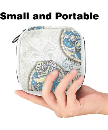 GIAPB Sanitary Napkin Storage Bag - Blue Chinoiserie Makeup & Period Pouch - Buy Online on GoSupps.com