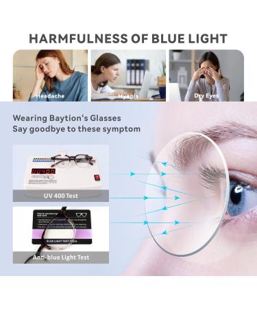 Blue Light Filter Glasses for Men & Women - Bayion Anti-Eye Strain Computer Glasses Prescription-Free Lightweight Amber Frame - Buy Online on GoSupps.com