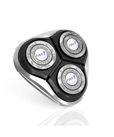 Razor Electric Razor MAX-T Electric Shaver Heads Replacement Shaving Heads for MAX-T Series Shaver Silver