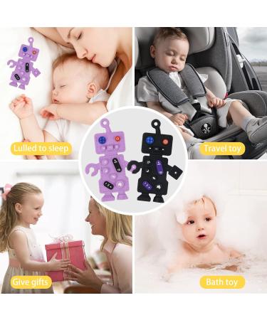 GTIVAA 2 Pack Soft Silicone Baby Teething Toys for 6-12 Months | Robot Shape Teething Toy Set for Boys and Girls | BPA Free Molar Teether Chew Toys (Black/Pink & Black/Purple) - Buy Online on GoSupps.com