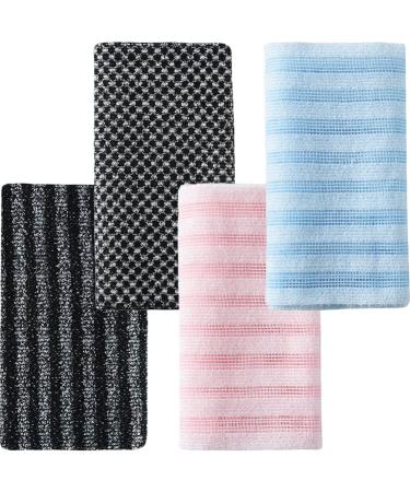 FRCOLOR 4pcs Long Bath Towel Bath Exfoliating Towel Back Loofah Strap Body Cleaning Towel Exfoliating Sponge Back Scrubber Towel Loofah Back Scrubber Polyester Bath Ball Daily Use Fitness