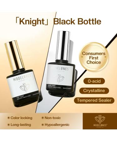 Modelones Gel Nail Polish Top and Base Set - 2x15ml No Wipe Kit for Long Lasting Glossy Manicure - Buy Online on GoSupps.com