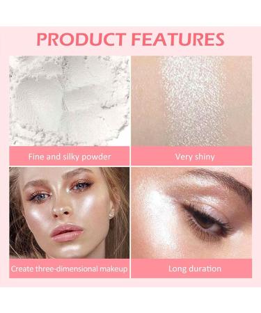 Face Highlighter Makeup Powder Fairy Powder - Easy Using Long Lasting Cosmetic Supplies for Hair Face Eyes Body Makeup Tmay 01#white - Buy Online on GoSupps.com