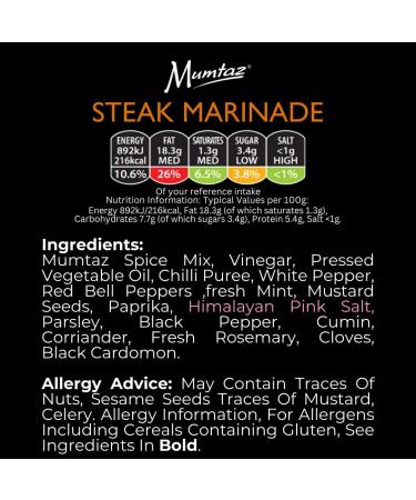 Mumtaz STEAK Marinade Sauce - Pack of 3x500g 15 Minute Magic Marinade Medium Spiced BBQ-Grill-Roast-Stir or Air fry All Natural Ingredients Gluten Free Vegan Friendly. - Buy Online on GoSupps.com
