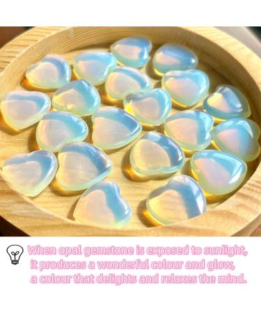 XIANNVXI 20 Pcs Opal Crystal Heart Stones for Energy Balance & Meditation - Opalite Healing Gemstones - Buy Online on GoSupps.com