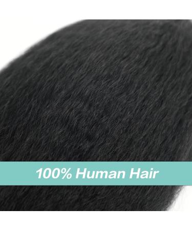 Humistwbiu Kinky Straight Ponytail Human Hair with Wrap Around Magic Tape Brazilian Virgin Human Hair Ponytail for Black Women Yaki Hair Natural Black Color (16 Inch Kinky straight Ponytail) 16 Inch Kinky Straight-Wrap Around - Buy Online on GoSupps.com