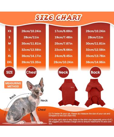 Hjyokuso Sphynx Cat Clothing | Breathable Soft Cat Sweater & Warm Catwear for Sphynx Cornish Rex Devon Rex Peterbald - XL Red - Buy Online on GoSupps.com