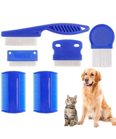 Premium 6-Part Pet Grooming Massage Comb Set for Cats & Dogs - Effective Flea Lice & Tick Removal Tools - Buy Online on GoSupps.com
