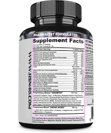 MINANATURALS HSN 40 Hair Skin and Nails Growth Vitamins for Women. Biotin 10000 mcg Keratin Collagen for Thicker Stronger Hair. Tight Smooth and Soft Skin. Healthy Nails. - Buy Online on GoSupps.com