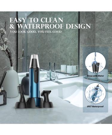 Ear and Nose Hair Trimmer 2022 | USB Rechargeable Professional Nose Trimmer for Men and Women | IPX7 Waterproof Dual Edge Blades | Blue - Buy Online on GoSupps.com