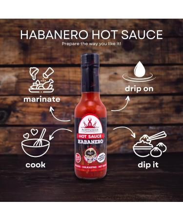Poppamies Habanero Hot Sauce - Gluten Free Vegan 150ml | Medium Spicy 5/10 - Buy Online on GoSupps.com