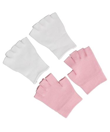 Qukaim Spa Fingerless Gloves Moisturizing Gel Fingerless Gloves and Open Toe Socks Set for Cracked Hands and Feet Spa Repair Kit.