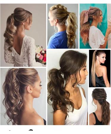 Hair Chignon 22/34 Inch Ponytail Extension Straight Hair Wig Bow Hair Band Synthetic Ponytail Women Extra Long Hair Extensions Messy Bun Hair Piece (Color : 07 Size : 34inches) - Buy Online on GoSupps.com
