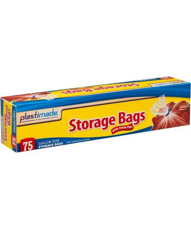 Plastimade 1 Gallon Disposable Plastic Storage Bags with Twist Tie - 300 Bags for Home, Office, Traveling, Snacks (4 Packs) - Buy Online on GoSupps.com