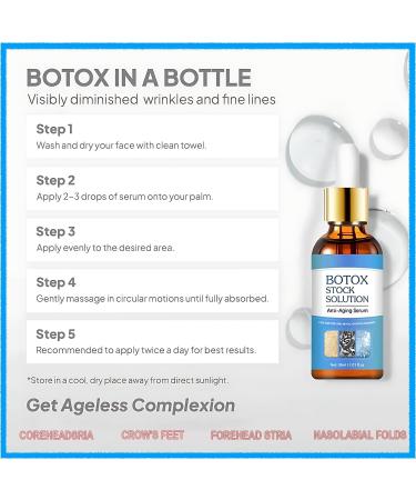 Botox Stock Solution Facial Serum - Instant Anti-Aging Face Lift Cream for Women | Reduce Fine Lines & Wrinkles - Buy Online on GoSupps.com