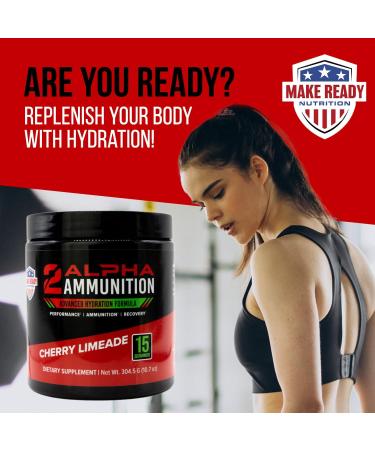 2ALPHA Cherry Limeade Hydration Powder - 304.5g | Energy Drink & Immune Support for Shooting Sports | Vitamin C Calcium D-Ribose & More - Buy Online on GoSupps.com