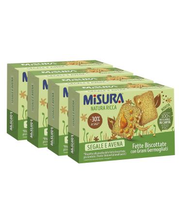 CAIYA Set of 4 Slices Rich Biscuit Slices with Sprouted Grains Rye and Oats 320g 4 Packs