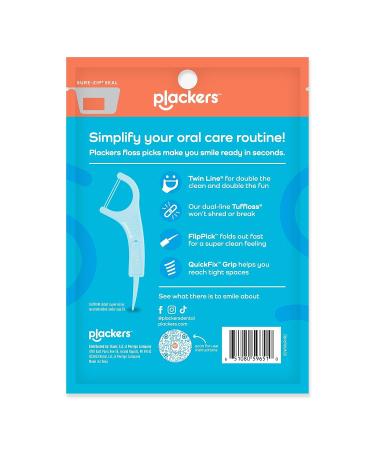 Plackers Twin-Line Dental Flossers 75 Count - Cool Mint Flavor, Dual Action Flossing System with Super Tuffloss for Easy Storage - 2X The Clean - Buy Online on GoSupps.com
