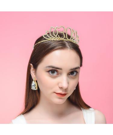 DcZeRong Queen 30th Birthday Tiara - Gold Rhinestone Crystal Diamond Crown for Women - Buy Online on GoSupps.com