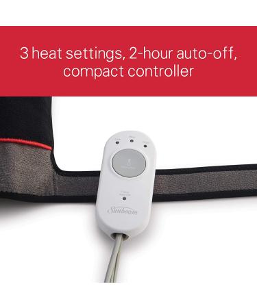 Sunbeam Heating Pad Wrap for Joint Pain Relief | Auto Shut Off, Moist Heat Option | Black/Grey - Buy Online on GoSupps.com