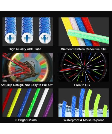 Ruijie Spoke Reflectors Bike Set - 72 Pieces Reflective Stickers for 360 Visibility | Enhance Safety & Style - Buy Online on GoSupps.com