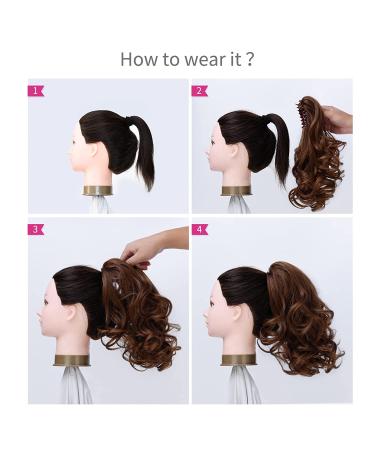 Clip in Ponytail Extension Wavy 14 Synthetic Black Hair - Women's Hairpiece in Various Styles and Colors - Buy Online on GoSupps.com