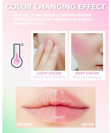 Color Changing Blush Oil Liquid Blush or Cheek Dewy Finish Face Blush for Natural Looks Temperature-controlled Blush Makeup Longlasting Waterproof Blendable Hydrating Tinted Blush Oil-01# - Buy Online on GoSupps.com