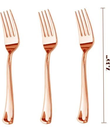 JL Prime 100 Piece Rose Gold Plastic Forks Bulk Set - Heavy Duty Utensils for Party & Wedding - Buy Online on GoSupps.com