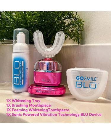 GO SMILE Sonic BLU Hands-Free Teeth Whitening Kit with Gum Massager - Cordless Charger & Toothpaste - No Sensitivity - Pink - Buy Online on GoSupps.com