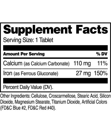 21st Century Iron 27 mg Ferrous Gluconate Tablets - 110 Count (Pack of 2) - Buy Online on GoSupps.com
