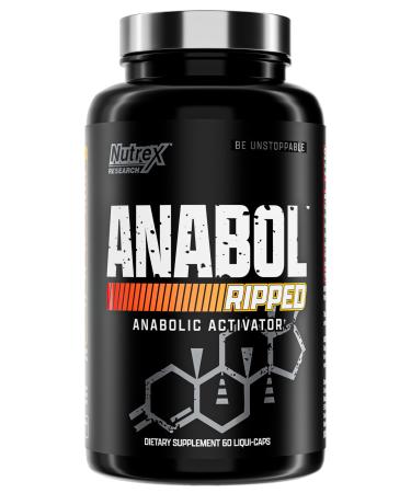 Nutrex Research Anabol Ripped Anabolic Muscle Builder for Men 2-in-1 Muscle Builder and Shredding Supplement (60 Count) 60 Count (Pack of 1)