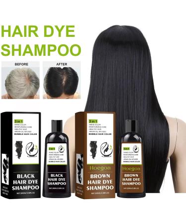Shantou Yingji 2 pieces hair color shampoo shampoo for colored hair Hair Dye Shampoo 3in1 mild and not harmful to the hair cleanses the hair and moisturizes 2 pieces x 100 ml black hair5 - Buy Online on GoSupps.com