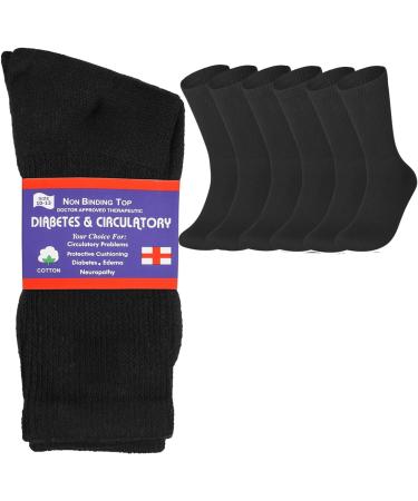 6 Pairs Physicians Approved Diabetic Crew Socks Unisex - Black/Grey/White - Size 9-11 - Buy Online on GoSupps.com