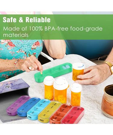 FINPAC Weekly 4 Times a Day Pill Organizer in Slide Open PU Leather Case - Lilac Marble - Buy Online on GoSupps.com