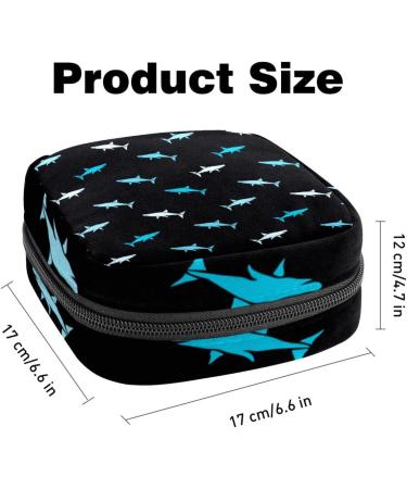 Marineblaue Ocean Sharks Women's Binding Pocket - Large Menstrual Cup Zipper Bag & Period Essentials for Girls & Women - Buy Online on GoSupps.com
