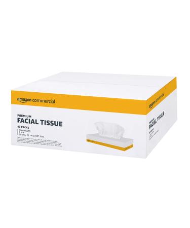 AmazonCommercial cosmetic towels (paper handkerchiefs) 20x21 cm 2-layer 4000 pieces 40 packs with 100 facial cloths 4000 leaves (100 p Pack)