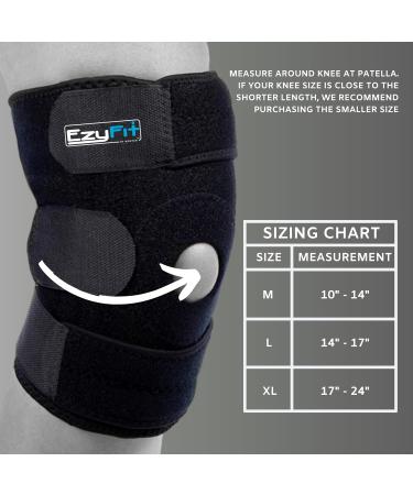 EzyFit Knee Brace - Adjustable Support for Arthritis ACL & Meniscus Tear | Knee Pain Relief & Injury Recovery | Dual Side Stabilizers | Large Size 14-17 - International Shipping Available - Buy Online on GoSupps.com