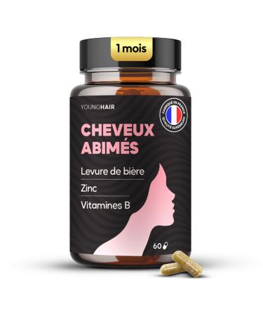 Cure Cheveux Ab m s Levure de bi re Zinc Vitamines B1 B3 B5 B6 B8 B9 B12 Compl ment Alimentaire - 1 mois 60 g lules Fabriqu en France Young Hair