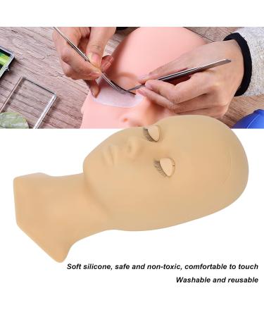 Makeup Practice Doll Head - Silicone Eyelash Extension & Massage Practice Head with Mounting Hole | Realistic Skin Color - Buy Online on GoSupps.com