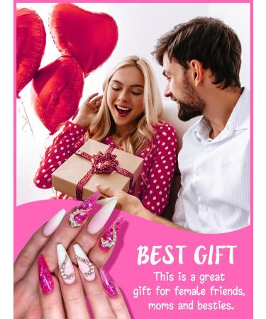 30-Piece Nail Art Rhinestones - Ebanku 3D Heart Charms for DIY Nail Decoration | Manicure Jewelry for Women & Girls - Buy Online on GoSupps.com