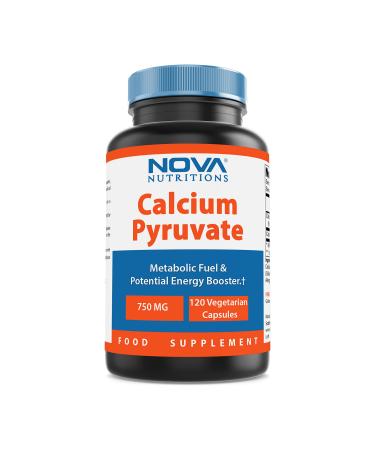 Nova Nutritions Calcium Pyruvate 750 mg (Non-GMO) Capsules for Weight Management 120 Count
