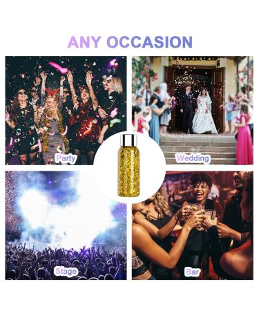 Uraqt Body Glitter Gel | Chunky Glitter & Lotion for Face Hair Lips | Sparkling Mermaid Makeup for Festivals (Gold) - Buy Online on GoSupps.com