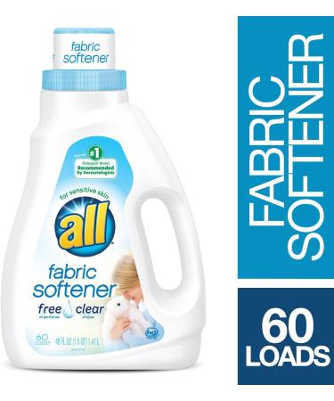 All Liquid Fabric Softener Free Clear for Sensitive Skin - 48 fl oz (60 Loads) - Buy Online on GoSupps.com