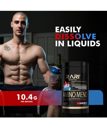 RARI Nutrition Amino Mend - Natural BCAA + EAA Powder with Pink Himalayan Salt for Endurance, Hydration & Recovery - 30 Servings (Rocket Pop) - Buy Online on GoSupps.com