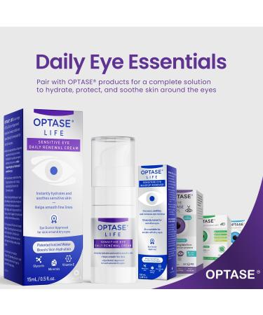 Optase LIFE Sensitive Eye Daily Renewal Cream - Hydrating Eye Cream for Skin Use Around Dry and Sensitive Eyes - Smooths Fine Lines Preservative-Free Eye Doctor and Dermatologist Approved - 15 ML - Buy Online on GoSupps.com