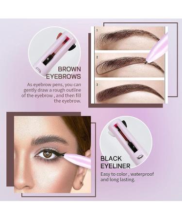 4 in 1 Makeup Pen Makeup Touch-up Pen Lip Liner Highlighter 4 Colors Multifunctional Makeup Pen for Eyeliner Eyebrow Lip Liner Highlighter - Buy Online on GoSupps.com