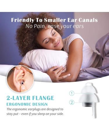 Eargrace Soft Noise Reduction Earplugs for Sleeping - 2 Pairs for Small Ear Canals | Hearing Protection for Snoring Traveling Concerts & Loud Events - Black - Buy Online on GoSupps.com