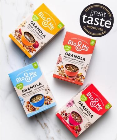 Bio&Me: Super Berry Gut-Loving Granola 5-Pack (5 x 360g Total) / Vegan No Added Sugar High Fibre Breakfast - Buy Online on GoSupps.com